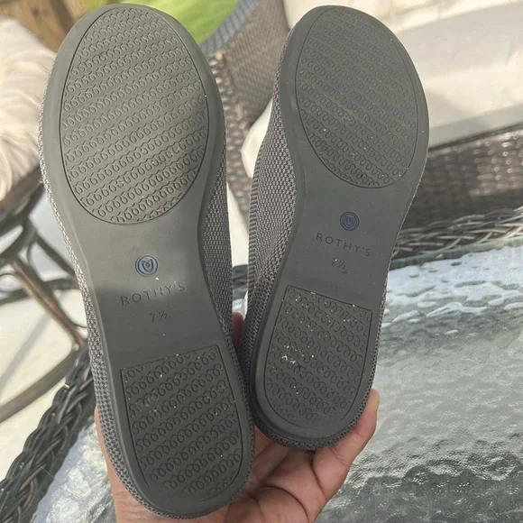 Rothy’s The Flat Gray Knit Ballet Shoes Women’s 7.5 | Eco-Friendly, Washable - Picture 6 of 9